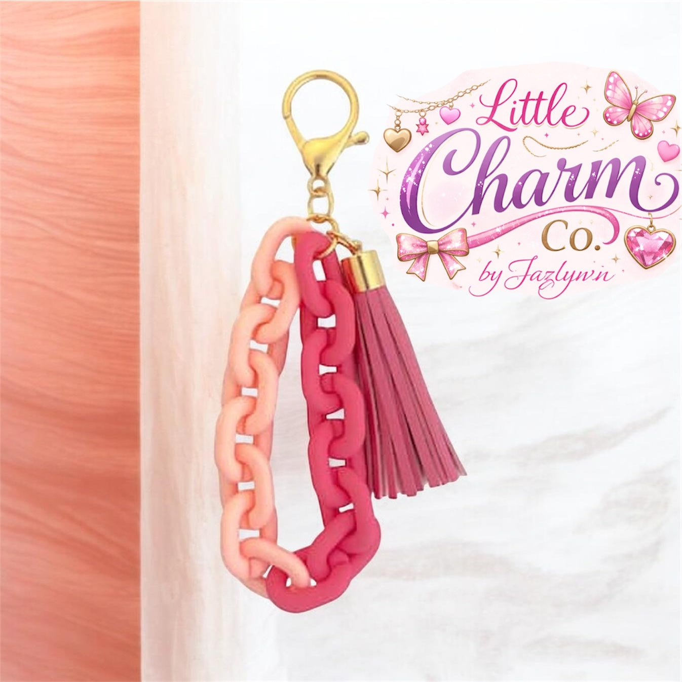 Light Pink& Hot pink keychain